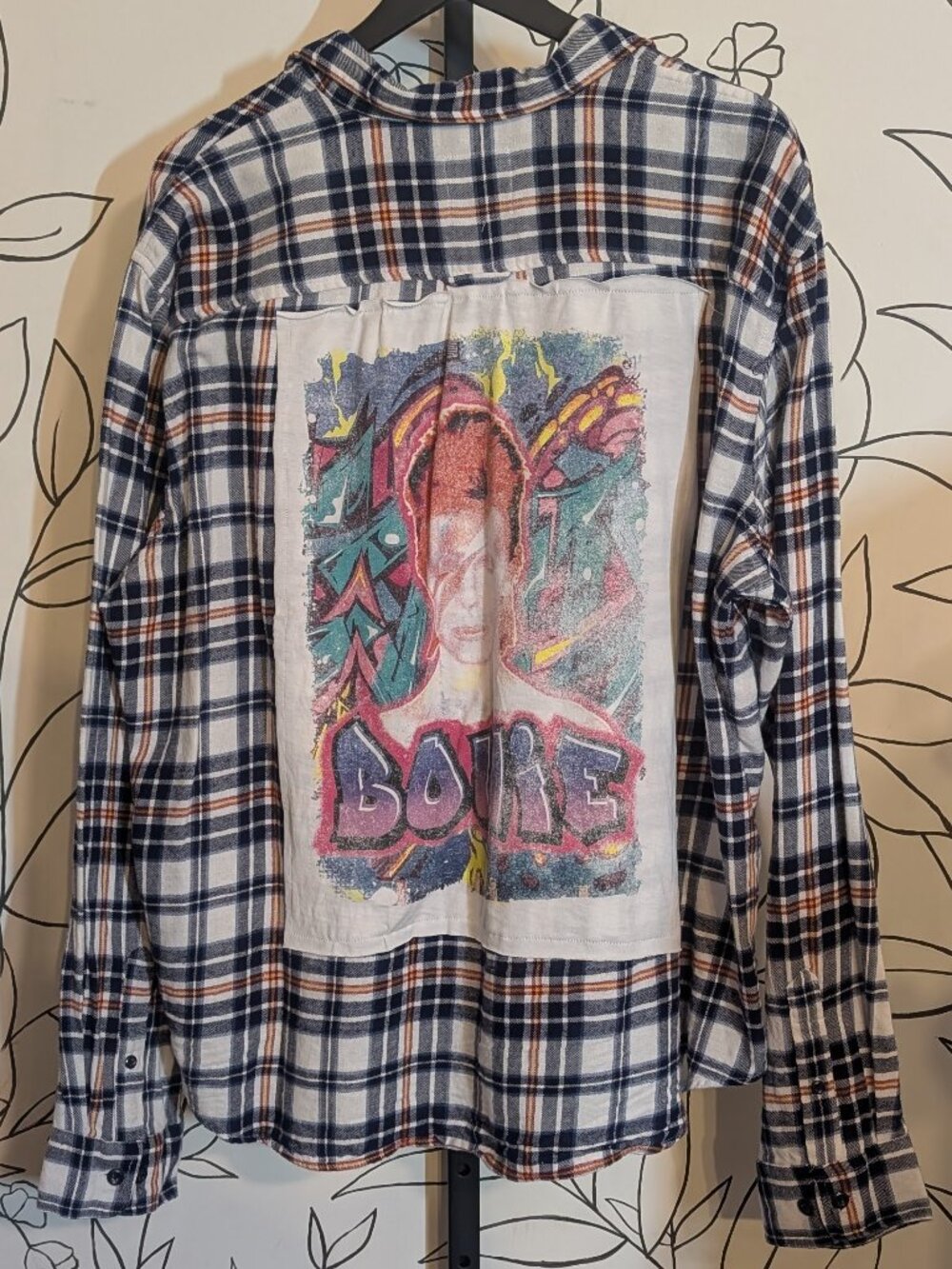 David Bowie Repurposed Flannel - XXL